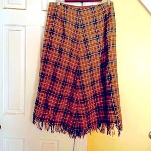 CLEARANCE SALE Drew Barrymore Style Wool Plaid Skirt